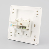 86双口电视电脑面板 双口信息墙壁插座 有线闭路网线网络网口插座