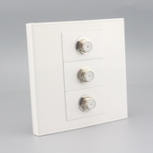 86型3个英制F头电视面板 闭路电视TV插孔接口插座 TV有线电视插座