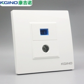 86型雅白TV有线电视SC光纤插座闭路电视带光钎插座多媒体墙壁面板