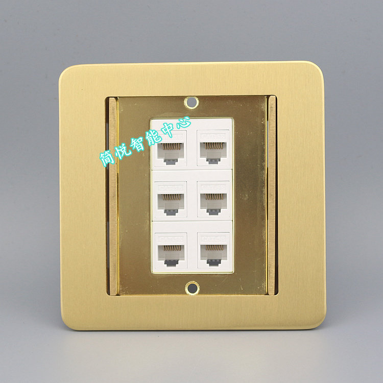 双开门隐藏式地插 6口电脑地插 电脑网线信息插座 网络地插