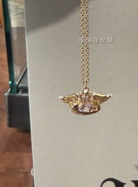 明明在伦敦｜VVW西太后新款天使之翼爱心项链925银项链金色银色