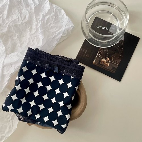 PINK GIRL 丝滑柔软蕾丝三角内裤女纯白色透气冰丝速干棉裆底裤