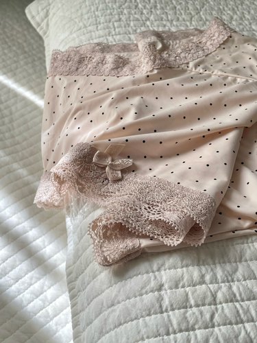 pink girl2025新款高弹内裤 甜美少女浅粉圆点中高腰女士三角内裤