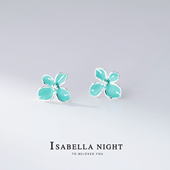 Tiffany蒂芙尼蓝色耳钉珐琅彩睡觉免摘养耳洞925纯银耳饰通勤学生