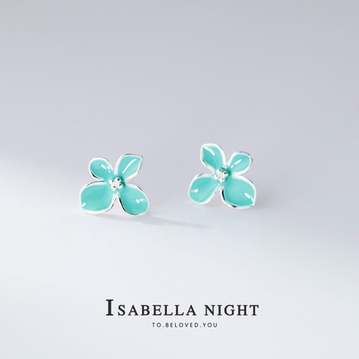 Tiffany蒂芙尼蓝色925珐琅彩耳钉