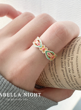 999足银珐琅彩戒指新中式国潮风