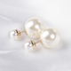 母亲节那年冬天风在吹18K玫瑰金宋慧乔同款 双珍珠耳钉耳环女送妈