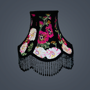 法式复古台灯灯罩中古风流苏花边全铜台灯落地灯罩卧室床头氛围灯