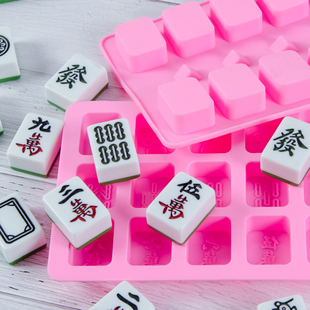 麻将硅胶模具十三幺条筒万英文字母数字巧克力翻糖生日蛋糕装饰模