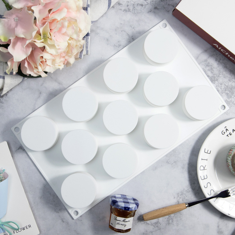 11连圆柱形慕斯蛋糕硅胶模具5cm圆饼夹心果冻冷菜造型diy烘焙工具