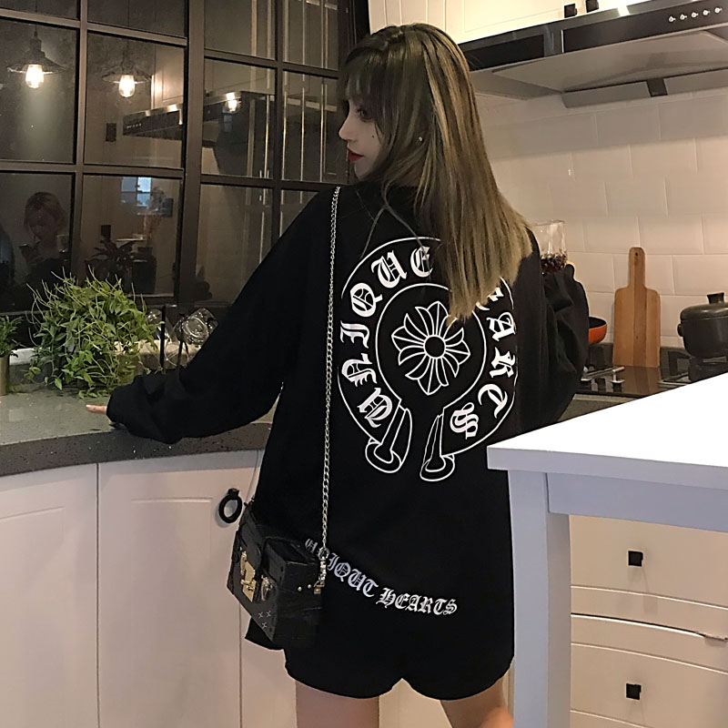 Real time pull frame cotton thin Korean loose student versatile long sleeve