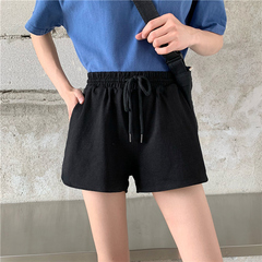 Real shot sports shorts women's summer Capris loose running leisure High Waist Wide Leg