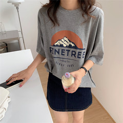 實拍網紅短袖t恤學院風上衣女夏季韓版寬鬆半袖潮