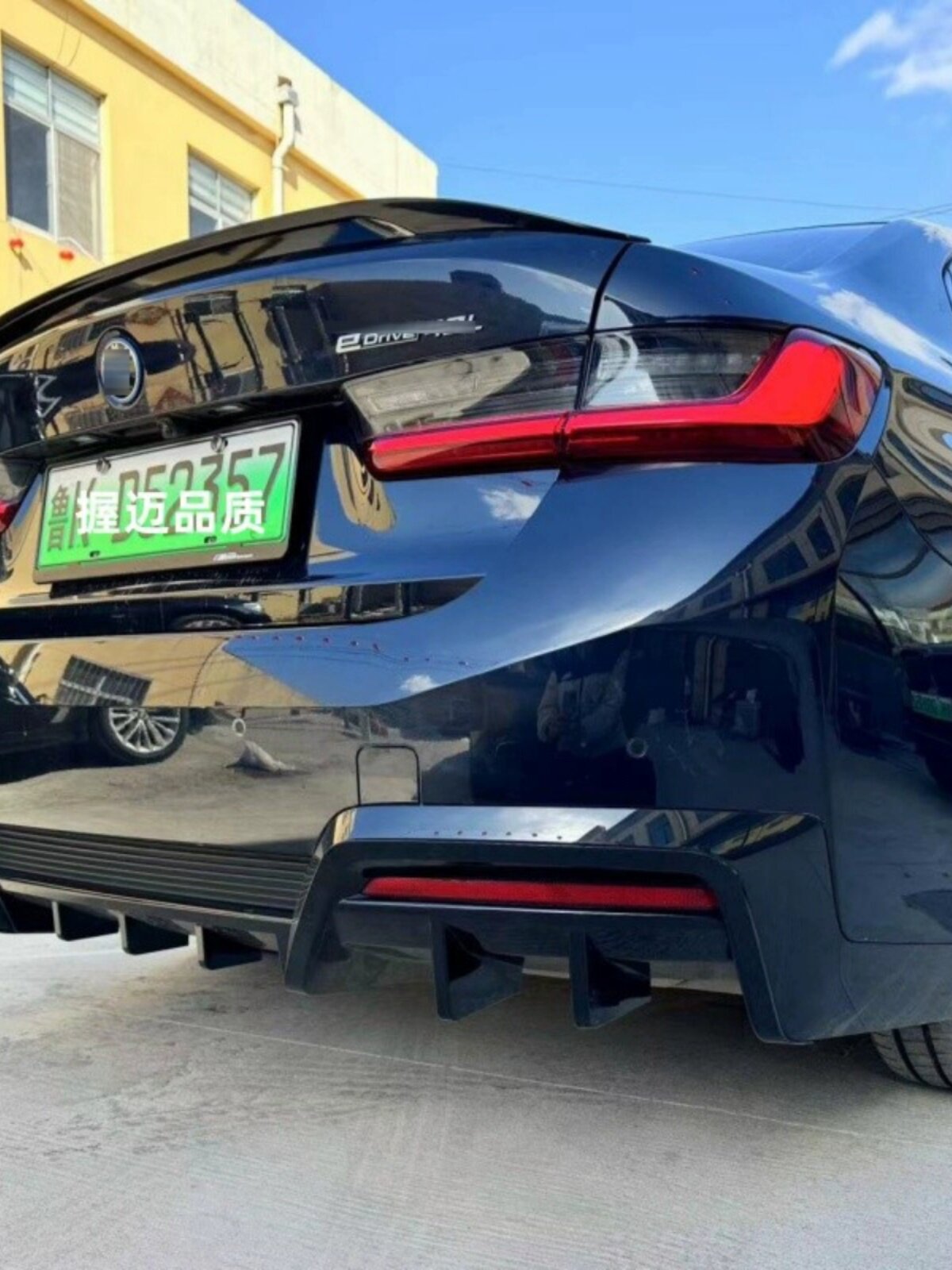 20-24 BMW I3 미드 그리드 리어 윙 리어 립 프론트 셔블 BLACK WARRIOR 수정 외관 블랙 휠에 적합