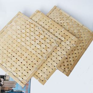 正方形竹编网格竹块装饰幼儿园DIY环创材料酒店走廊区角装饰挂饰