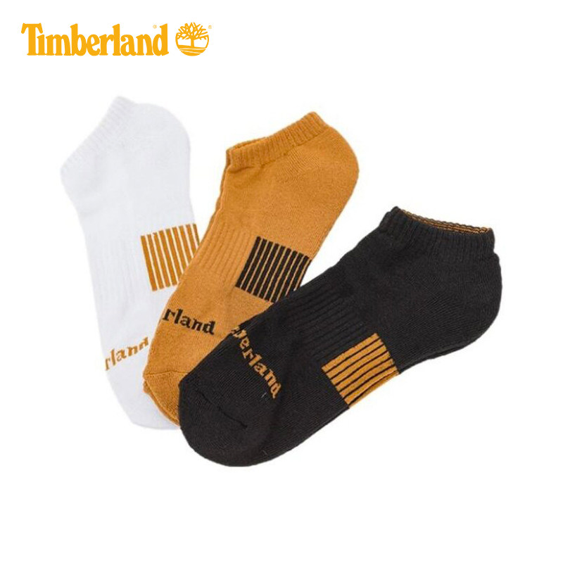 Timberland添柏岚男女款户外干爽舒适吸汗缓震三双装短袜子A2PEY