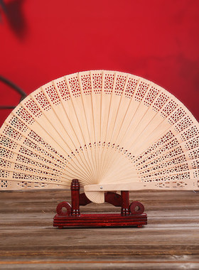 彩色木扇折扇工艺扇夏季