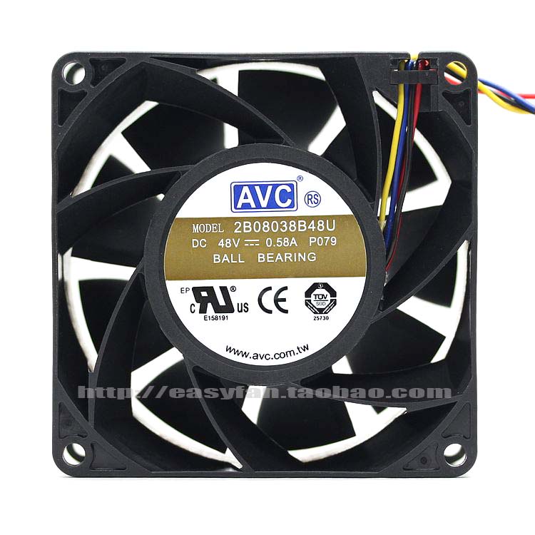8CM 2B08038B48U 8038 8厘米 48V 0.58A PWM双滚珠风扇