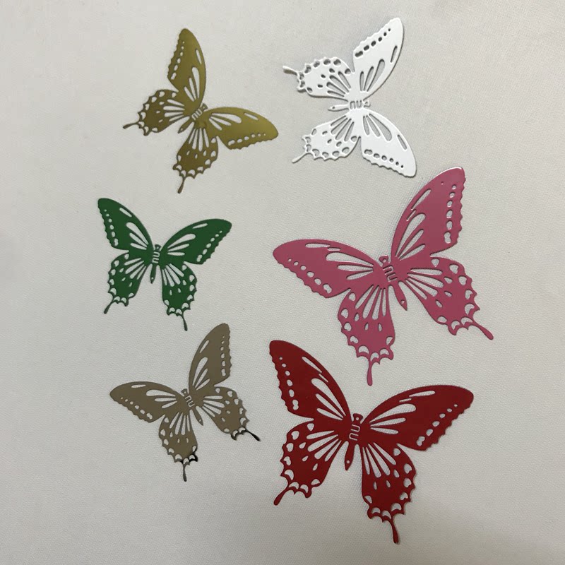 现代不锈钢钛金蝴蝶镂空花纹墙贴摆件简约设计师主题蝶恋背景贴画