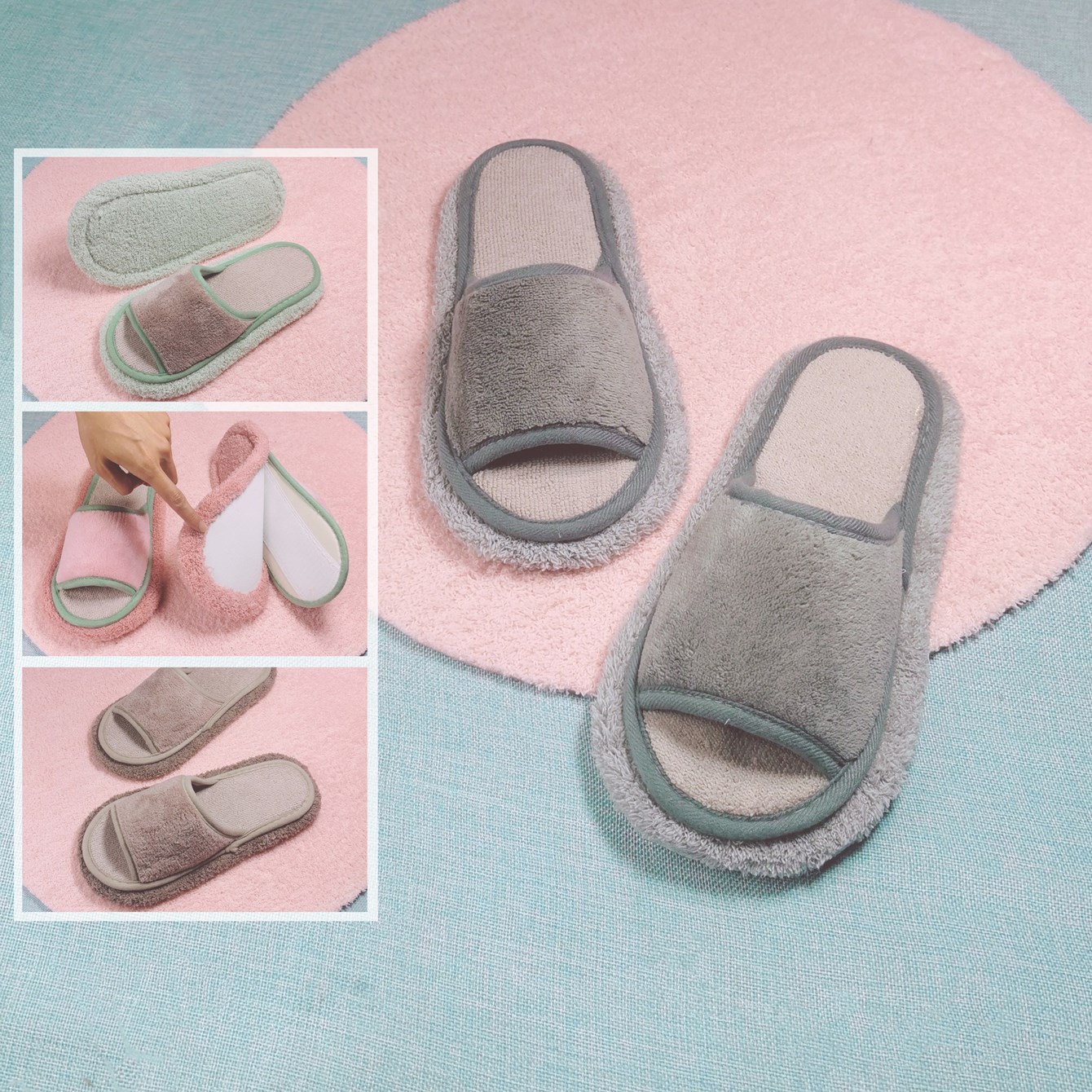 花涧擦地拖鞋静音护地板