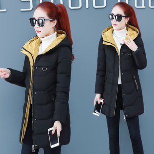 修身 2025冬装 连帽棉衣韩版 羽绒棉服加厚外套女中长款 棉袄上衣 新款