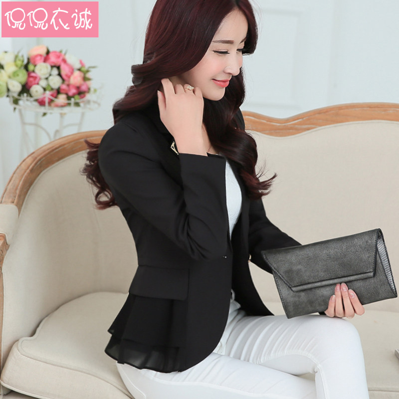 2016 Hitz Miss Han Ban long-sleeved suit Slim small suit jacket female short paragraph suit women flouncing