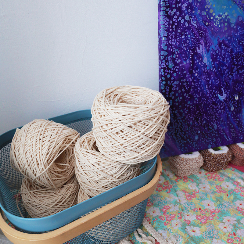 种草手工菌 Macrame手工编织三芯绳ins挂毯手编棉线包包DIY材料