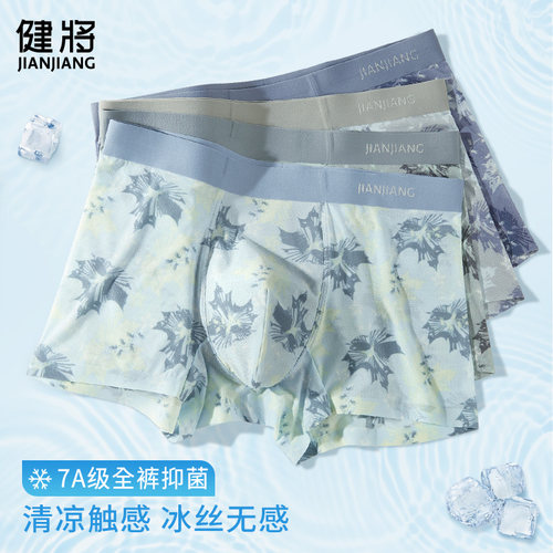 健将冰丝男士内裤男抗菌无痕运动