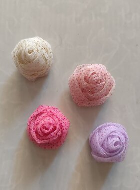 1003DIY装饰花头花朵发饰服装辅料裙边雪纱花苞花朵装饰2元4个