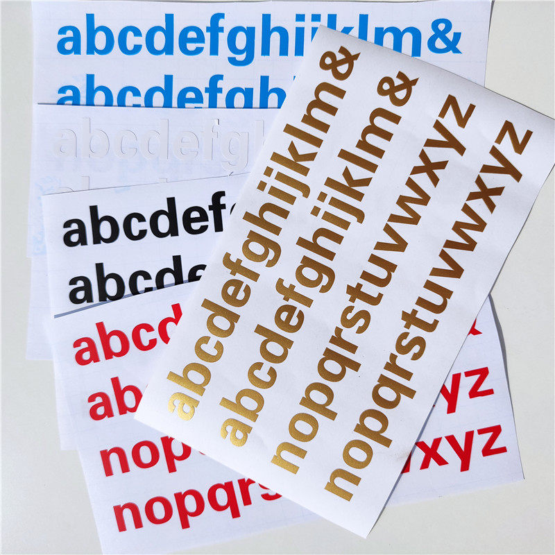 小写26个字母2厘米英文字母贴a至z平面镂空pvc自粘金色防水贴纸