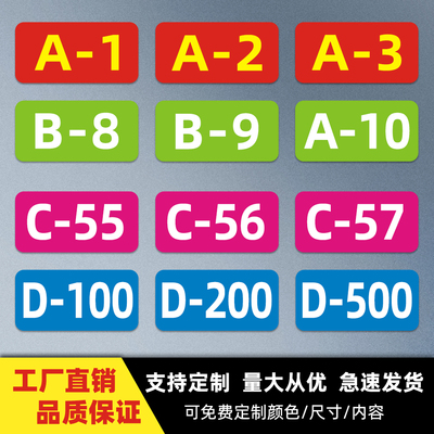 货架柜子编码贴PVC防水数字贴