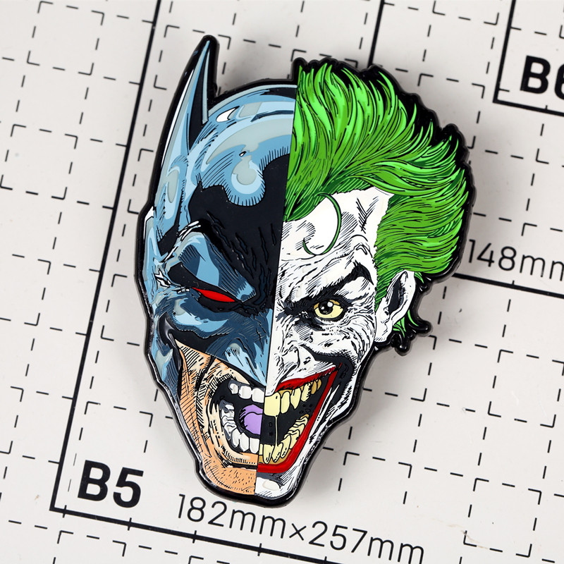 潮社会 dc周边蝙蝠侠小丑胸针batman徽章joker别针冰箱贴车贴饰品
