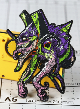 潮设会自制 新世纪福音战士EVA胸针 变异初号机二号机徽章 冰箱贴