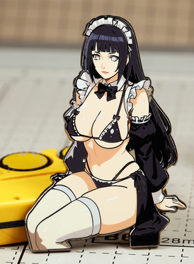 潮设会 火影忍者雏田胸针女仆徽章金属别针磁吸冰箱贴ins饰品别针