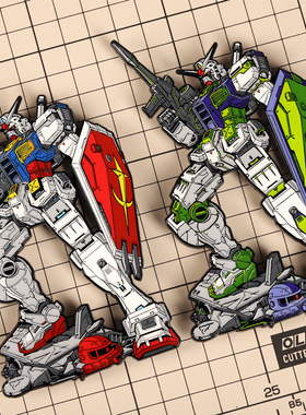 TMINC制造 高达胸章胸针扣ins 限量RX-78大尺寸 配饰挂件金属徽章