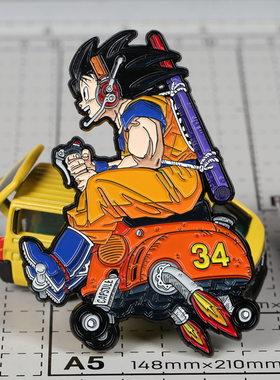 潮设会自制 七龙珠周边胸针 孙悟空徽章 高档别针龙珠比箱贴车贴