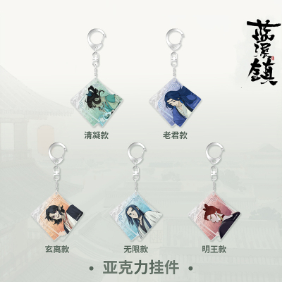 潮玩星球蓝溪镇亚克力挂件钥匙扣