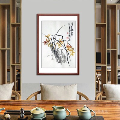 花鸟画兰花图名家手绘国画水墨写意清芬幽远竖版书房卧室装饰挂画