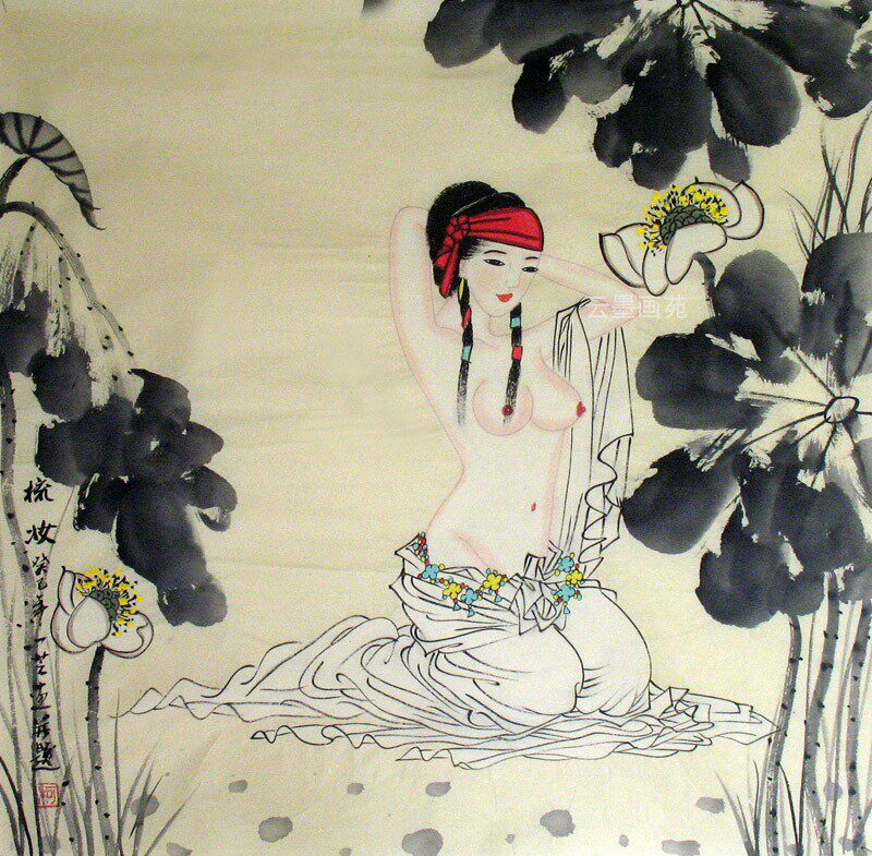 国画人物仕女图手绘仿古古装美女国画