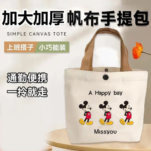 帆布袋小巧便携手提包卡通便当包