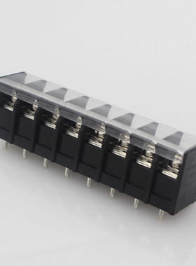 环保铜JFF28S-7.62靠边出脚黑色栅栏式接线端子DG28S带盖子连接器
