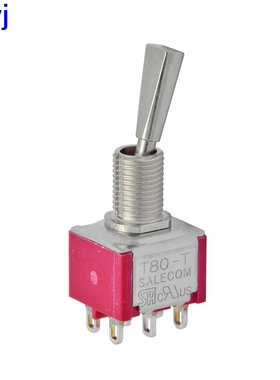 台湾进口SH 原装正品钮子开关T8011-U扁柄6脚2档摇头开关