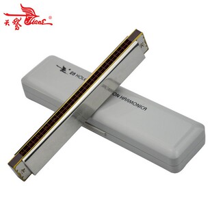 正品天鹅儿童成人口琴16孔三色/24/28孔 C调 重/单音/复音 不锈钢