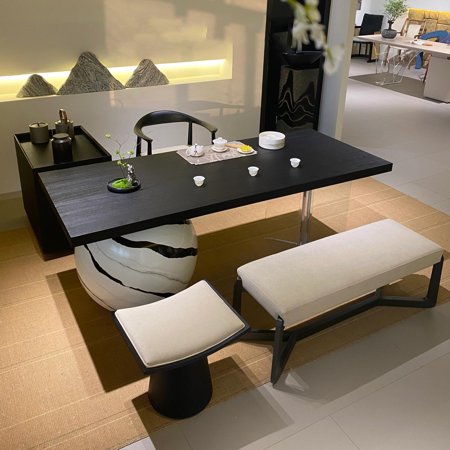 现代极简新中式2025新款茶台亚克力高级客厅阳台茶桌别墅茶室茶台