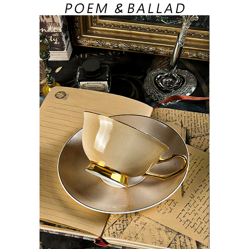 诗与歌 golden palace欧式陶瓷咖啡杯碟套装奢华复古杯子小众送礼