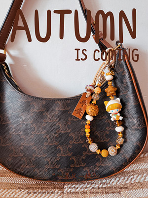 泡泡玛特萌粒dimoo哭娃招财猫铃铛招米纳福复古串珠手机链包挂件