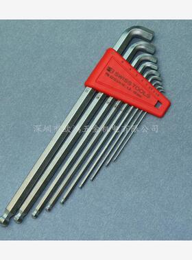 进口瑞士 PB 2212.LH-10 套装100°弯头短销头球头加长内六角扳手