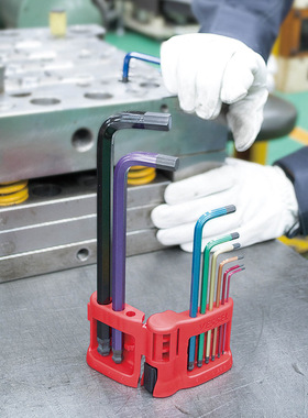 进口日本VESSEL威威带磁性9支套装公制彩色球头内六角扳手 8909BP