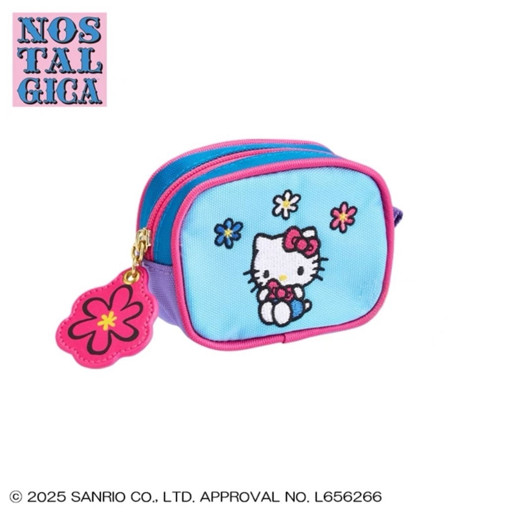 日本新款kitty猫可爱刺绣零钱包心口红包卡通迷你硬币收纳包