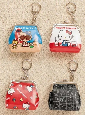 日系KT猫铁扣零钱包挂件